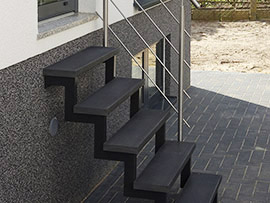 Zweiholmtreppen, Edelstahl geländer